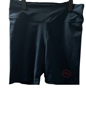 Nike Navy Graphic Biker Shorts Mid-Rise Athletic Compression Shorts size Large